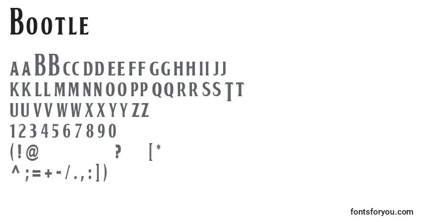 Schriftart Bootle – Alphabet, Zahlen, spezielle Symbole