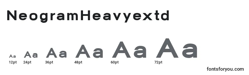 Размеры шрифта NeogramHeavyextd