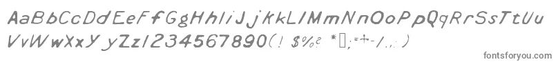 Cyanotype-fontti – harmaat kirjasimet valkoisella taustalla