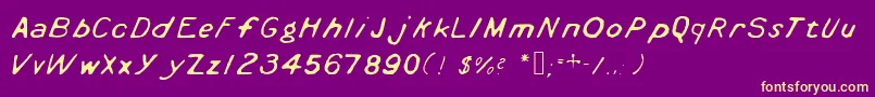 フォントCyanotype – 紫の背景に黄色のフォント