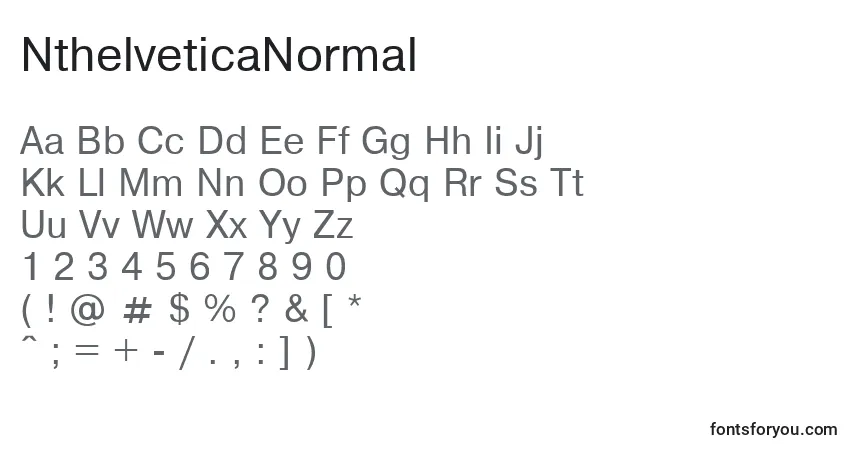 Schriftart NthelveticaNormal – Alphabet, Zahlen, spezielle Symbole