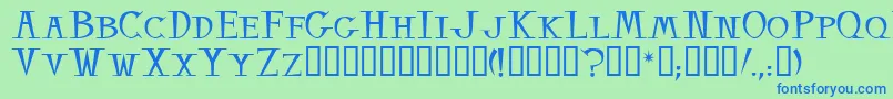 BalsamoTM Font – Blue Fonts on Green Background