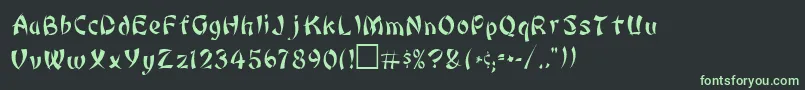 Czcionka BonzaiRegular – zielone czcionki na czarnym tle