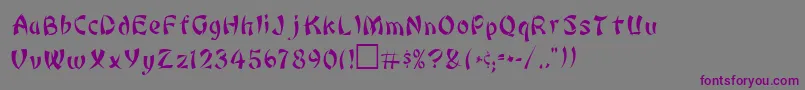Czcionka BonzaiRegular – fioletowe czcionki na szarym tle