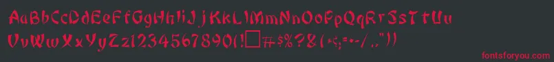 フォントBonzaiRegular – 黒い背景に赤い文字
