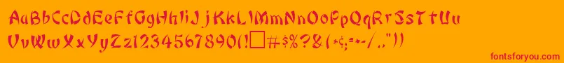 BonzaiRegular-Schriftart – Rote Schriften auf orangefarbenem Hintergrund