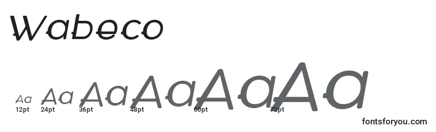 Wabeco Font Sizes