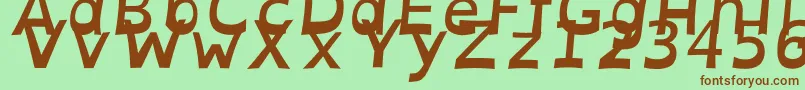 Fonte OpendyslexicaltaBolditalic – fontes marrons em um fundo verde