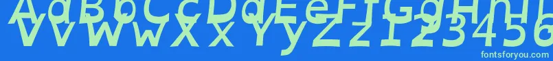 Fonte OpendyslexicaltaBolditalic – fontes verdes em um fundo azul