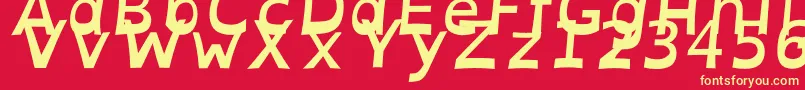 Fonte OpendyslexicaltaBolditalic – fontes amarelas em um fundo vermelho