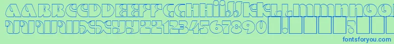 Шрифт Dsmotterho – синие шрифты на зелёном фоне