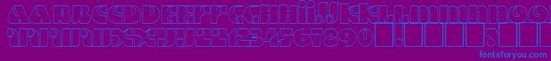 フォントDsmotterho – 紫色の背景に青い文字
