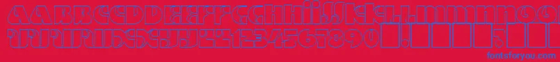 Dsmotterho Font – Blue Fonts on Red Background