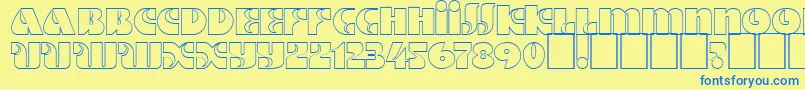 Dsmotterho Font – Blue Fonts on Yellow Background