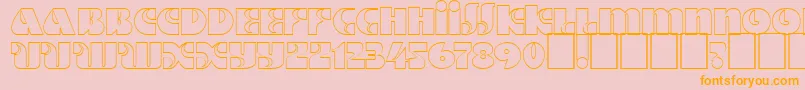Dsmotterho-Schriftart – Orangefarbene Schriften auf rosa Hintergrund