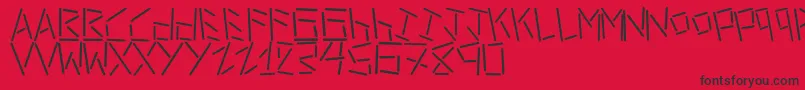 Fonte LinerStencil – fontes pretas em um fundo vermelho