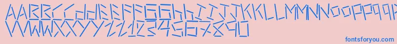 LinerStencil Font – Blue Fonts on Pink Background