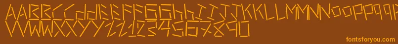 LinerStencil-Schriftart – Orangefarbene Schriften auf braunem Hintergrund