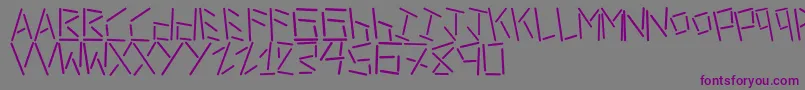 フォントLinerStencil – 紫色のフォント、灰色の背景