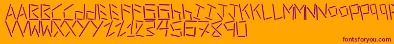 LinerStencil Font – Purple Fonts on Orange Background