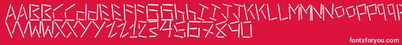 LinerStencil-fontti – valkoiset fontit punaisella taustalla