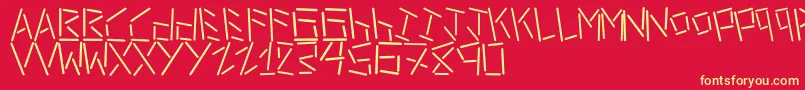 fuente LinerStencil – Fuentes Amarillas Sobre Fondo Rojo