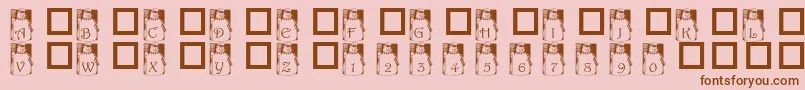 PfSnowman-Schriftart – Braune Schriften auf rosa Hintergrund