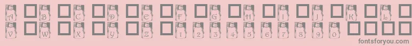 PfSnowman-Schriftart – Graue Schriften auf rosa Hintergrund