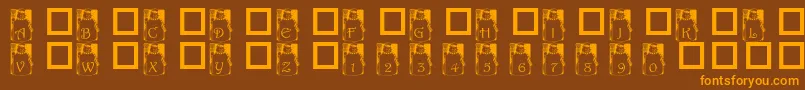 PfSnowman Font – Orange Fonts on Brown Background