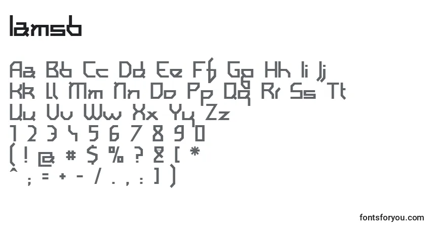 Czcionka Iamsb – alfabet, cyfry, specjalne znaki