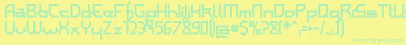 Police Iamsb – polices vertes sur fond jaune