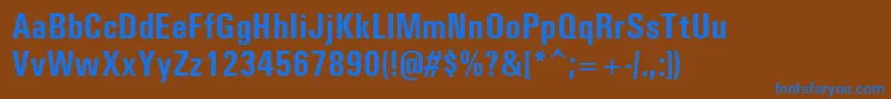 Unvr67x Font – Blue Fonts on Brown Background