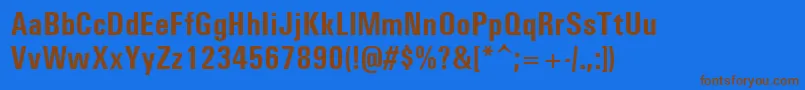 Unvr67x Font – Brown Fonts on Blue Background