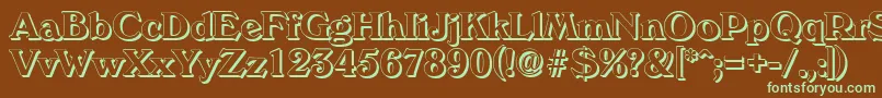 VeronashadowBold Font – Green Fonts on Brown Background