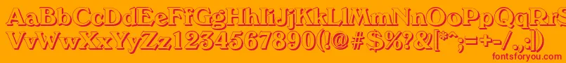 VeronashadowBold-Schriftart – Rote Schriften auf orangefarbenem Hintergrund