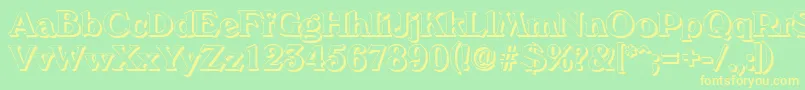 VeronashadowBold Font – Yellow Fonts on Green Background