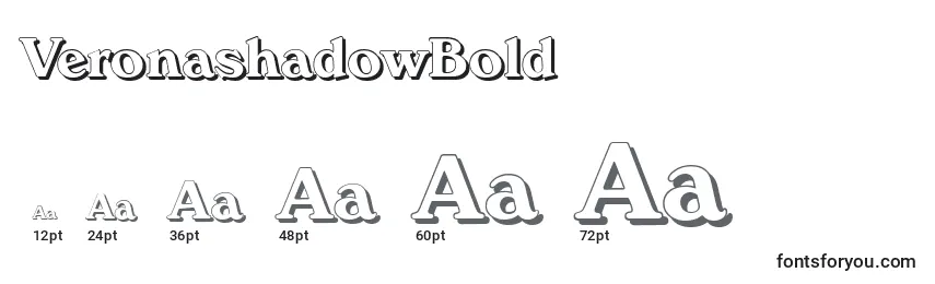 VeronashadowBold Font Sizes