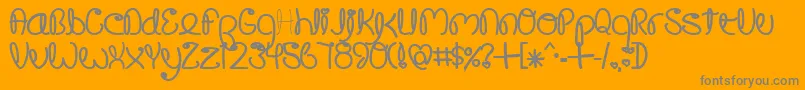 CrushedOutGirlSharpie-Schriftart – Graue Schriften auf orangefarbenem Hintergrund