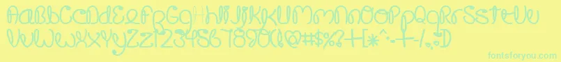 CrushedOutGirlSharpie Font – Green Fonts on Yellow Background