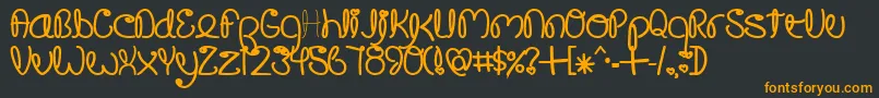 CrushedOutGirlSharpie Font – Orange Fonts on Black Background