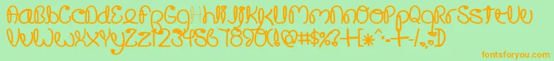 CrushedOutGirlSharpie Font – Orange Fonts on Green Background