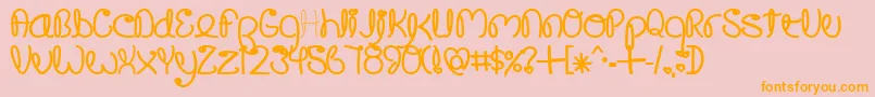 CrushedOutGirlSharpie Font – Orange Fonts on Pink Background