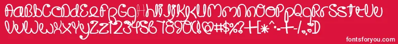 CrushedOutGirlSharpie Font – White Fonts on Red Background