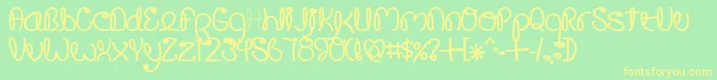 CrushedOutGirlSharpie Font – Yellow Fonts on Green Background