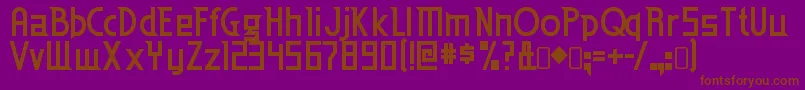フォントEdenmills ffy – 紫色の背景に茶色のフォント