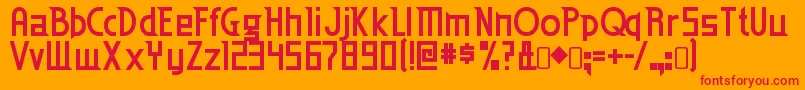フォントEdenmills ffy – オレンジの背景に赤い文字