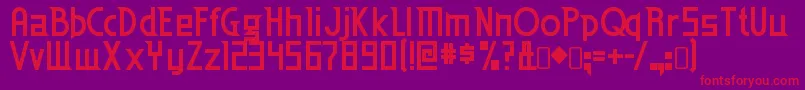 Edenmills ffy-Schriftart – Rote Schriften auf violettem Hintergrund