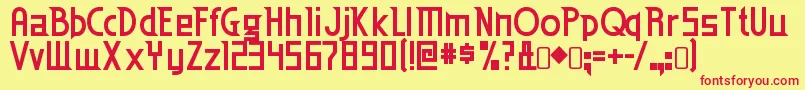 Czcionka Edenmills ffy – czerwone czcionki na żółtym tle