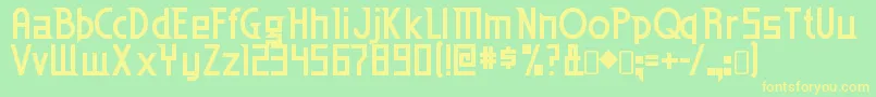 Edenmills ffy-fontti – keltaiset fontit vihreällä taustalla