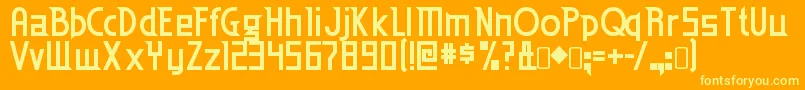 Edenmills ffy-fontti – keltaiset fontit oranssilla taustalla